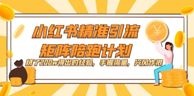 小红书精准引流·矩阵陪跑计划：烧了200w得出的经验，手握流量，兴风作浪！-知一项目网