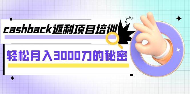 cashback返利项目培训：轻松月入3000刀的秘密（8节课）-知一项目网